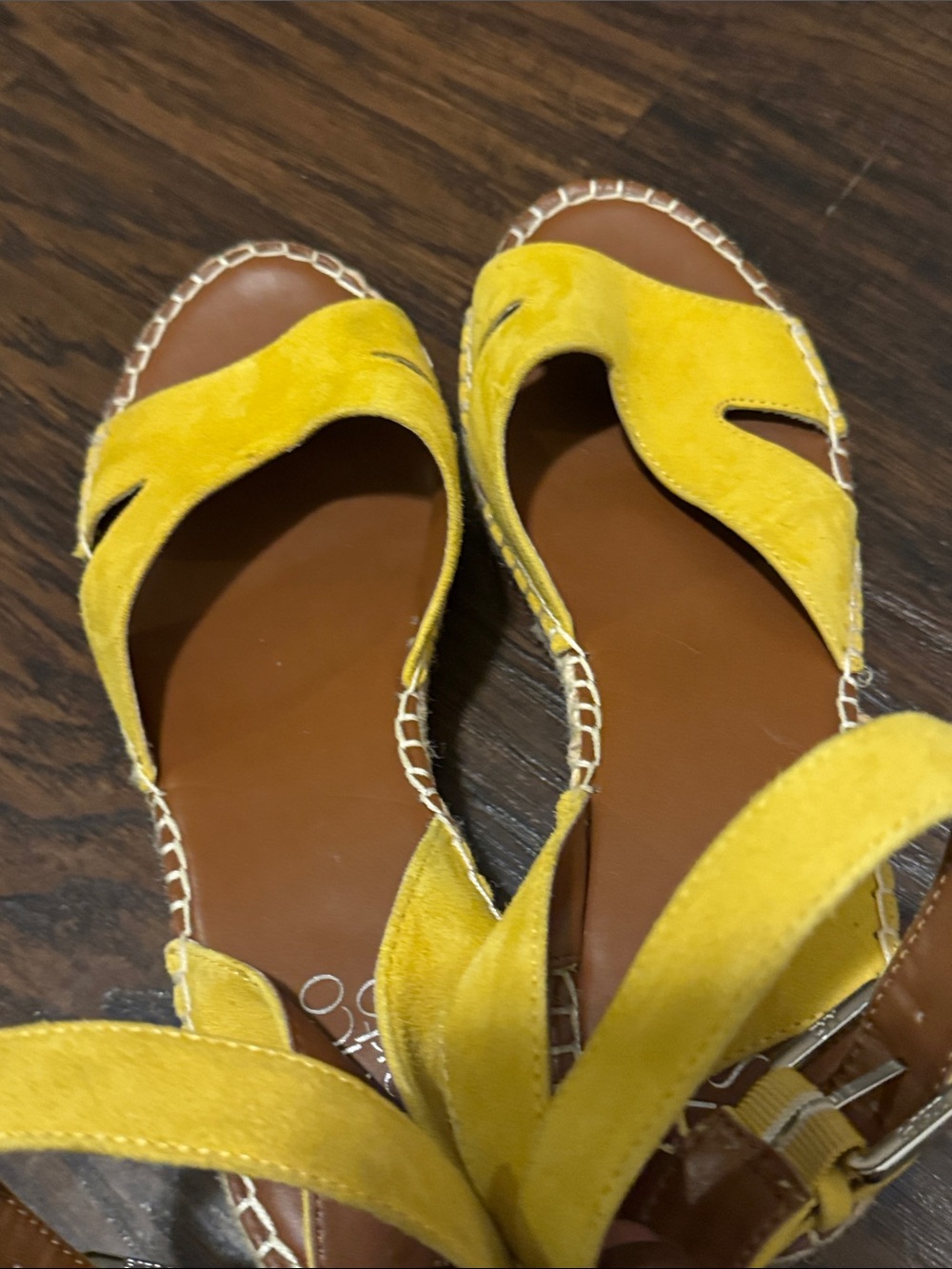 Franco Sarto Yellow Suede Espadrille Sandals - Picture 6 of 11